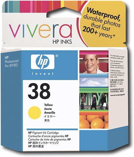 HP - 38 Vivera Ink Cartridge - Yellow-Front_Standard 