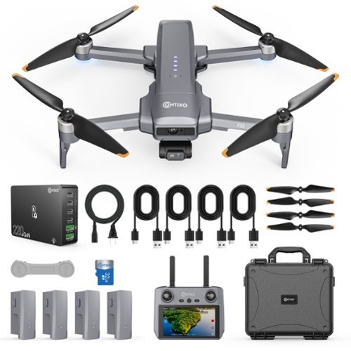 Contixo - F33 Vortex Travel Bundle 4K GPS Drone – 4 Batteries, 2-Axis Gimbal, 6 km Range, Fast Charger & Carrying Case-Front_Standard 