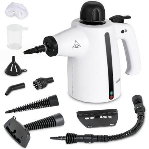 Commercial Care - Handheld Steam Cleaner 9-Piece Accessory Set - White-Front_Standard 