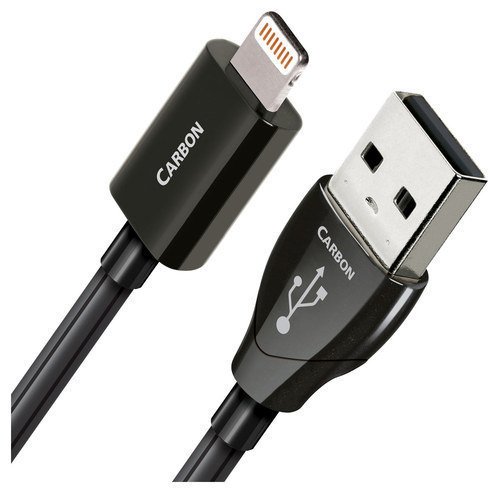 AudioQuest - Carbon 2.5' USB-to-Lightning Cable - Black/Gray