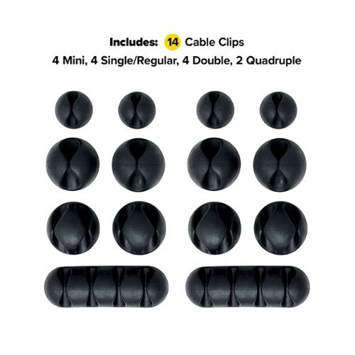 Wrap-It Storage Cable Clips - Black BUY IN AUSTRALIA