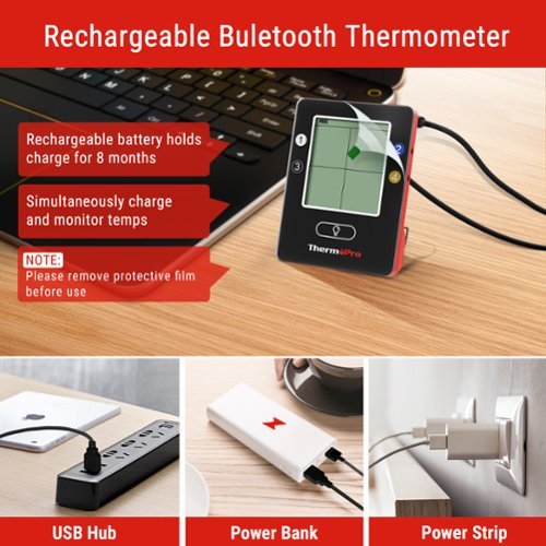ThermoPro Bluetooth 4 Probes Wireless Food Thermometer - Black/Red WHERE TO BUY