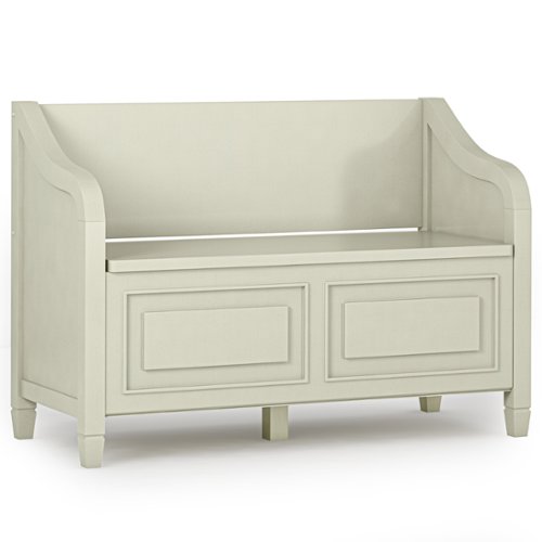 Simpli Home - Connaught Entryway Storage Bench - Antique White-Front_Standard 