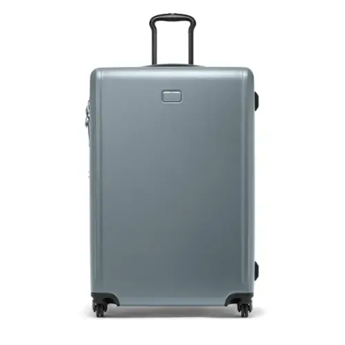 Front. TUMI - Ventra Large Expandable Checked Spinner Suitcase - Cadet Texture.