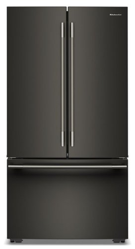 KitchenAid - 24 Cu. Ft. French Door Counter-Depth Refrigerator with Internal Water Dispenser - Black Ore-Front_Standard 