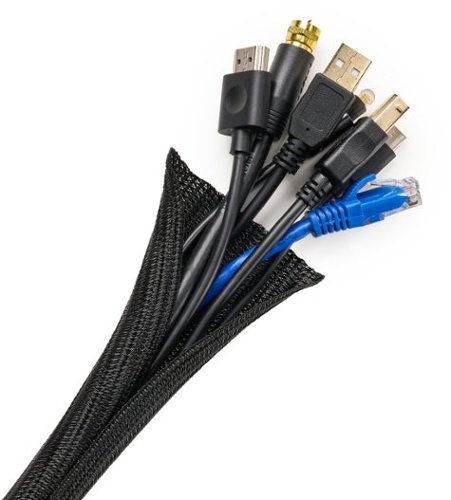 Wrap-It Storage Mesh Cable Sleeve - Black WORLDWIDE DELIVERY