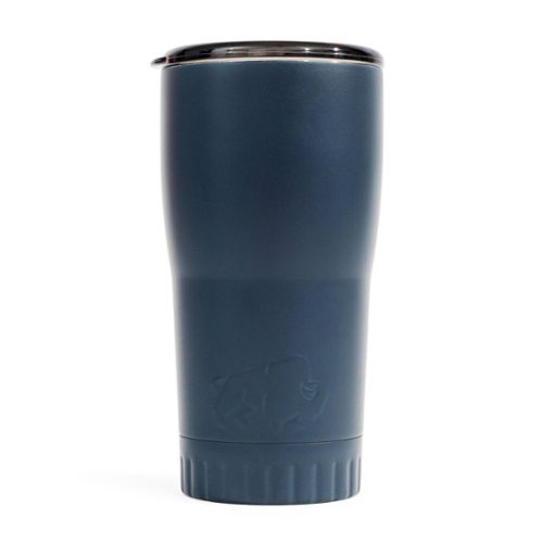 Silver Buffalo - Matte Stainless Steel Tumbler With Open-Sip Lid | Holds 20 Ounces - Gray-Front_Standard 