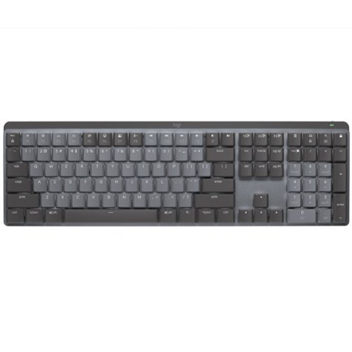 Logitech - MX Mechanical Wireless Keyboard w/Clicky Switches (Graphite) - Gray-Front_Standard 