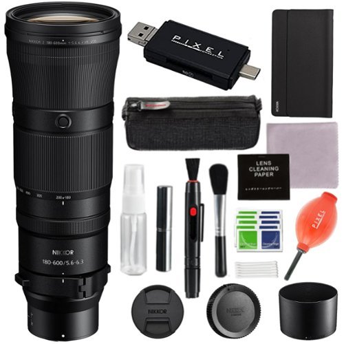 Nikon - NIKKOR Z 180-600mm f/5.6-6.3 VR Lens (Nikon Z) w/ Advanced Accessory & Travel Bundle (Black) | 20117 | 180-600mm - Black-Front_Standard 