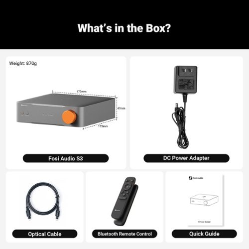 Fosi Audio S3 HiFi Music Streamer DAC Preamp - Silver WHERE TO BUY