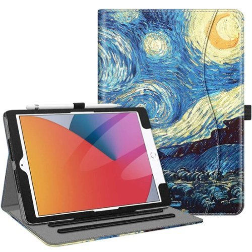 Kitcheniva - Protective Stand Case For iPad 9th 8th 7th Generation 10.2 Inch With Pocket Holder - Starry Night-Front_Standard 