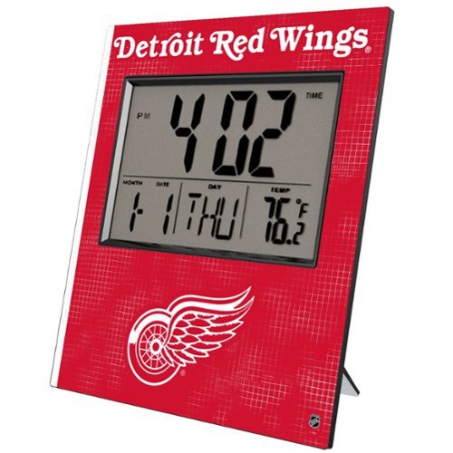 Keyscaper - Detroit Red Wings Cross Hatch Digital Desk Clock - Multicolor-Front_Standard 