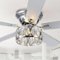 Breezary - 52'' Flush Mount Ceiling Fan with Light Kit, Low Profile Indoor Crystal Fan, 5 Blades, 6-Speed DC Motor, Remote, Timer - Chrome with Silver Blades-Front_Standard