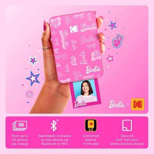 Kodak  x Barbie Step Slim AMZRODBP2K2 Instant Photo Printer, Styled Barbie Case, Paper & More - Gift Bundle - Light Pink WORLDWIDE DELIVERY