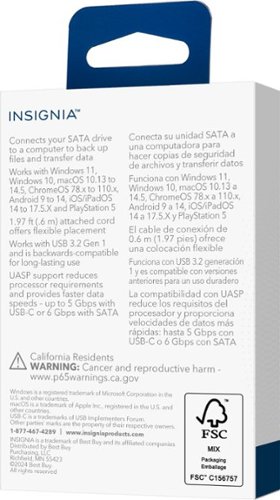 Insignia™ SATA to USB-C Adapter for 2.5” SATA Drives - Black WHERE TO BUY