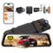 WOLFBOX - 4K/2.5K UHD Front + 1080P Rear Cars Mirror Dash Cam, GPS, WiFi, Night Vision, WDR, Free 64GB, 24H Parking Mode - Black-Front_Standard