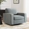 KERDOM - Swivel Single Sofa Chair, Living Room Armchair, Rotating Base Accent Sofa Upholstered Side Chair, Washable Pillow Cover - Gray-Front_Standard