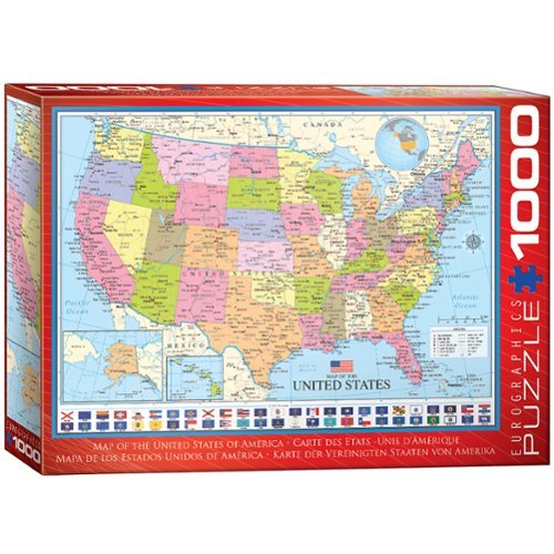 Eurographics - Map of The United States Puzzle, 1000 Pieces