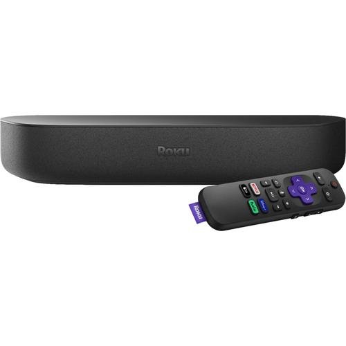 Refurbished Excellent - (Renewed) Streambar | 4K/HD/HDR Streaming Media Player & Premium Audio, All In One, Includes Roku Voice Remote - Black-Front_Standard 