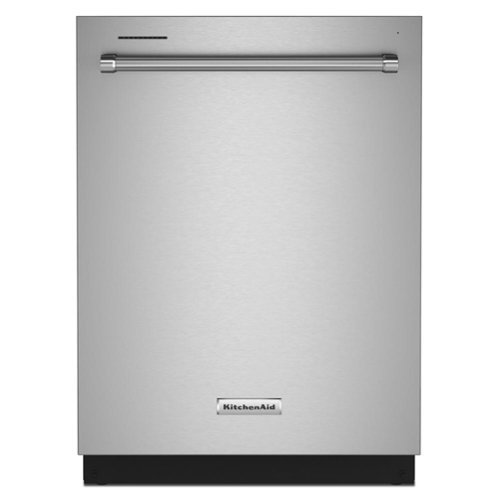 "KitchenAid - 24"" Top Control Built-in Stainless Steel Tub Dishwasher with 3rd Rack, 40+ Total Wash Jets, 41 dBA - Stainless Steel"