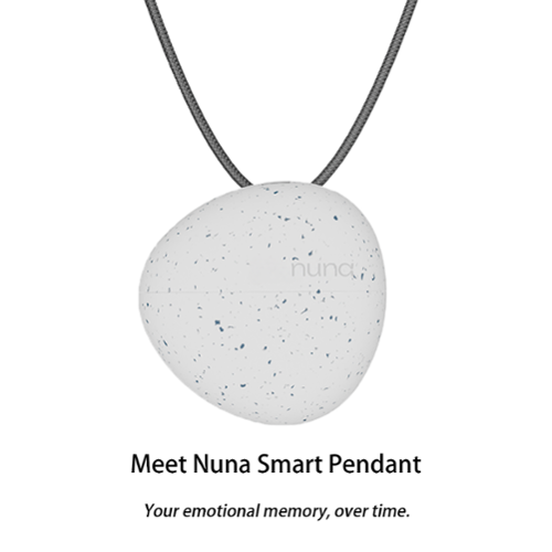 Nuna - Pendant Emotion Tracking Necklace with Mood Visualization, Auto-Journaling and Meditation Support - PEBBLE WHITE - (2025)-Front_Standard 