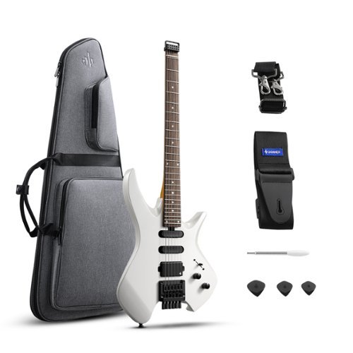 Donner music - Donner HLX-500 Headless Electric Guitar White-Front_Standard 