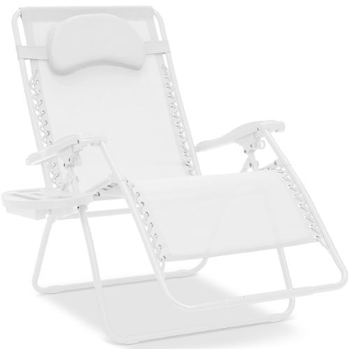Best Choice Products - Oversized Zero Gravity Chair, Folding Outdoor Patio Recliner w/ Cup Holder - Snow-Front_Standard 