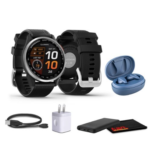 Garmin Approach S44, Silver/Black Silicone GPS Golf Smartwatch