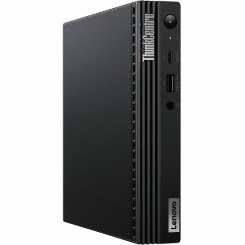 Lenovo - ThinkCentre M75q Gen 2 11JN008BUS Desktop Computer - AMD Ryzen 3 PRO 5350GE - 8 GB - 256 GB PCI Express NVMe SSD - Black-Front_Standard 