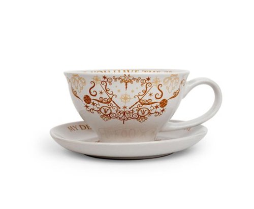  Silver Buffalo - Harry Potter Grim 12-Ounce Ceramic Teacup and Saucer Set - White