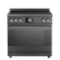 Induction Hardware - Professional 36 Inch Induction Range with Convection Oven & Air Fry, 5 Burner Electric Stove, Pizza Stone - Black-Front_Standard