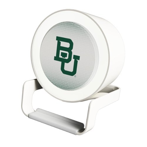 Keyscaper - Baylor Bears Linen Print Nightlight Charger & Bluetooth Speaker - White-Front_Standard 