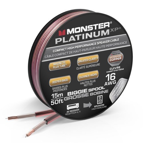 Monster 16 AWG XP speaker wire, 50FT spool with oxygen free copper
