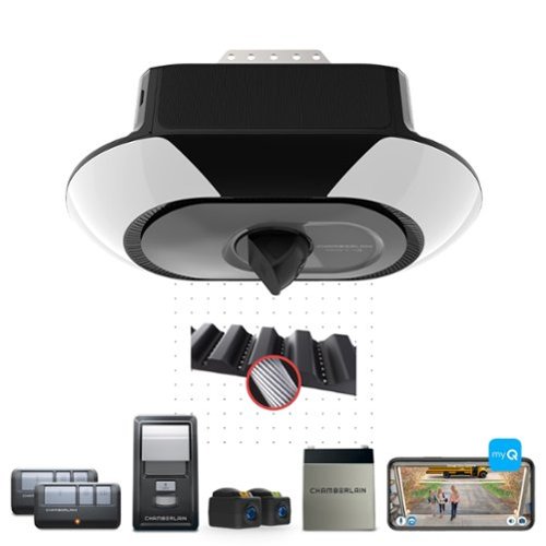 Chamberlain - Secure View 1-1/4 HP LED Quiet Belt Drive Smart Garage Door Opener - Black