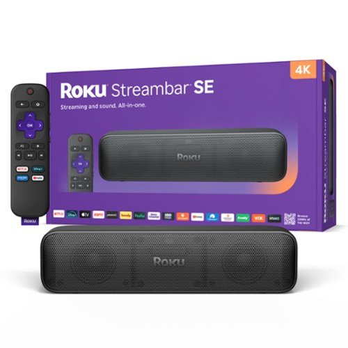 Roku Streambar SE | 2-in-1 TV Soundbar and 4K HDR Streaming Device, Premium Speakers, & Enhanced Speech Clarity - Black INTERNATIONAL SHIPPING