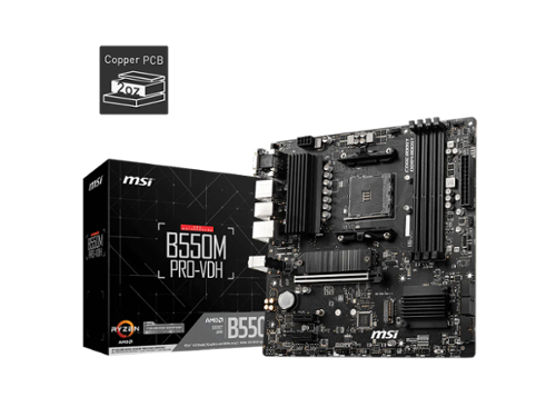 MSI B550M PRO VDH Micro ATX AM4 Motherboard, Ryzen 5000/4000/3000