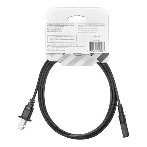 Best Buy essentials™ 6' 2-Slot Polarized Power Cord - Black BUY IN EUROPE