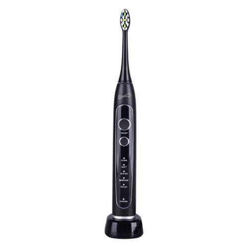 Supersonic - Tb-5100 Blk Sonic Zoom Advance Wireless-rechargeable Electric Toothbrush With Travel Case - Black-Front_Standard 
