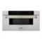 ZLINE - Autograph Edition 30 in. 1.2 cu. ft. Built-In Microwave Drawer in Stainless Steel with Polished Gold Accents - Stainless Steel and Gold Accents-Front_Standard