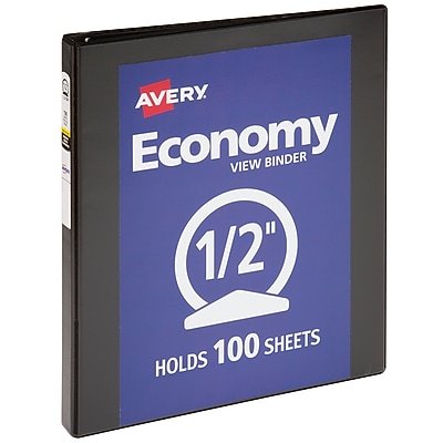 Avery - 1/2" 3-Ring View Binders - Black-Front_Standard 