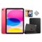 Apple - 11-inch iPad A16 chip with Wi-Fi - 256GB - With Black Case Bundle - Pink-Front_Standard