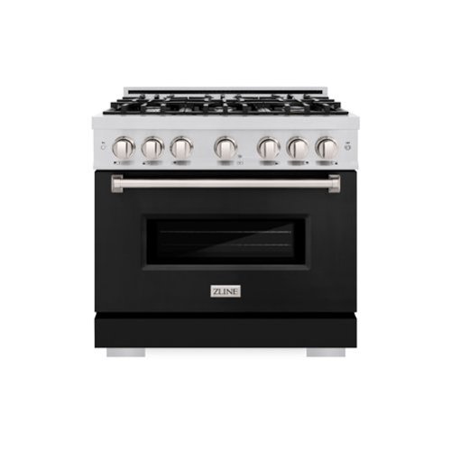 ZLINE - 36" Classic Dual Fuel Range with 6 Burners and Convection Oven (CDR-BLM-36) - Satin Stainless Steel/Blue Gloss-Front_Standard 