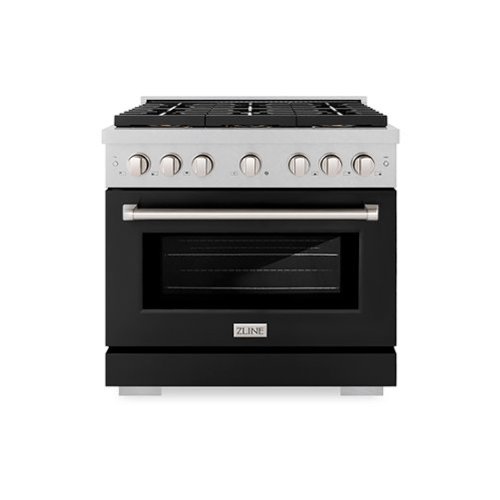 ZLINE - 36 in. 5.2 cu. ft. Freestanding Paramount Gas DuoPro Range with Convection Oven - Black Matte-Front_Standard 