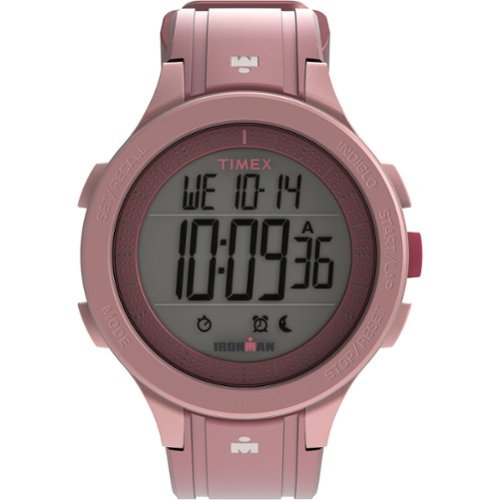 Timex - Unisex IRONMAN T200 42mm Watch - Pink Strap Digital Dial Pink Case - Pink