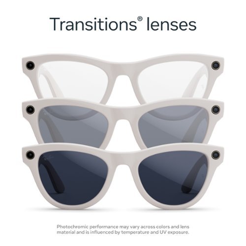Ray-Ban Meta Skyler (Gen 2) glasses with Meta AI, Audio, Photo, Video Compatibility - Transitions Sapphire lenses - Shiny Chalky Grey GLOBAL SHIPPING