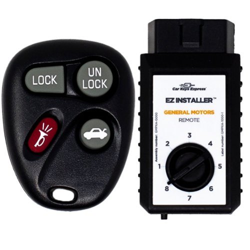 Car Keys Express - Replacement GM Remote - 4 Buttons (Lock, Unlock, Panic, and Trunk) Includes programmer and button pads - Black