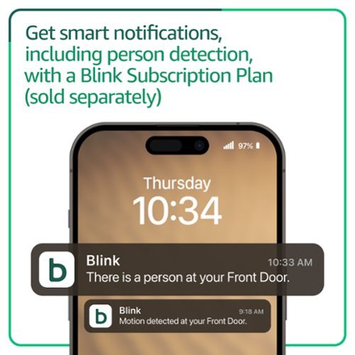 Blink  Video Doorbell - Head-to-toe HD view, two-year battery, simple setup, Sync Module Core included - Black GLOBAL SHIPPING