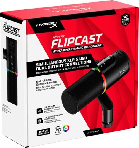 HyperX FlipCast Wired Cardioid USB Dynamic Microphone - Black BUY ONLINE