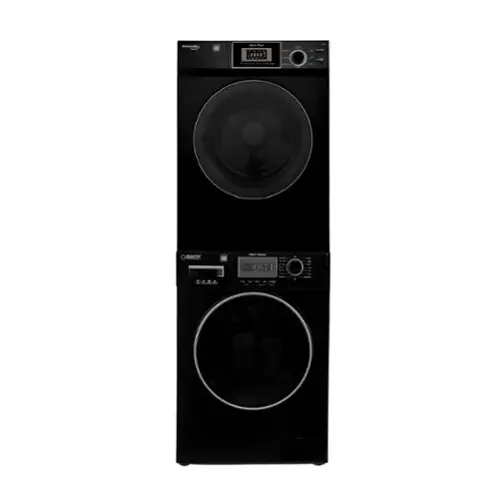 Front. Equator - Equator COMPACT STACKABLE LAUNDRY Washer EW 822 1.57cf + Dryer ED 866 DL 3.1cf 110V - Black.