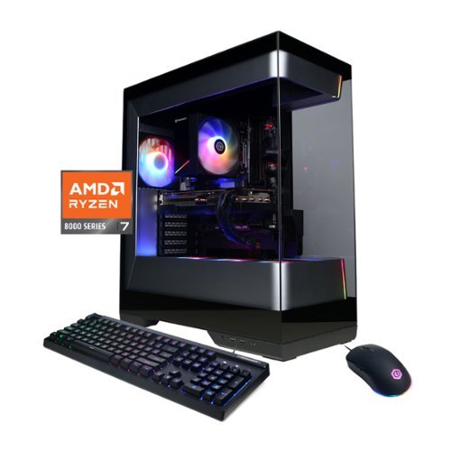 CyberPowerPC - Gaming Desktop - AMD Ryzen 7 8700F 2024 - AMD Radeon RX 7700 16GB - 16GB DDR5 Memory - 1TB SSD Storage - Black